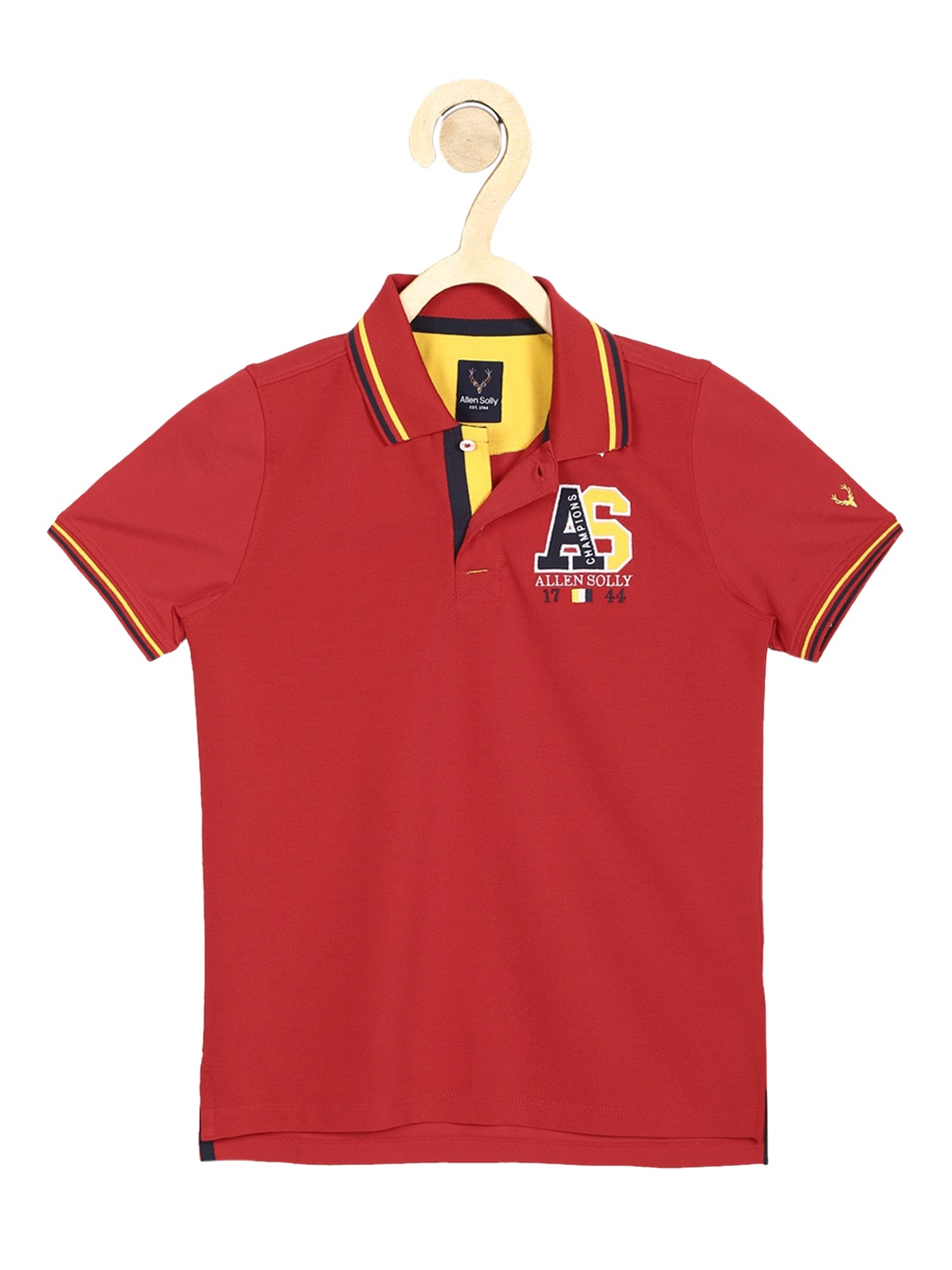 

Allen Solly Junior Boys Red Solid Polo Collar T-shirt
