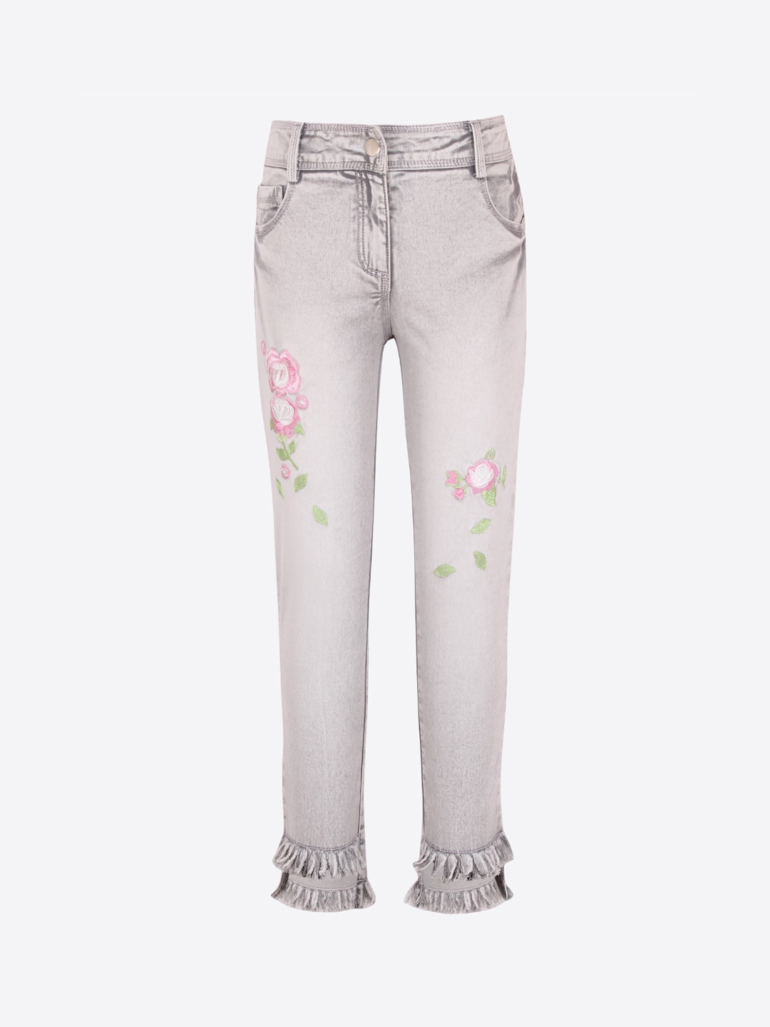 

CUTECUMBER Girls Grey Regular Fit Jeans