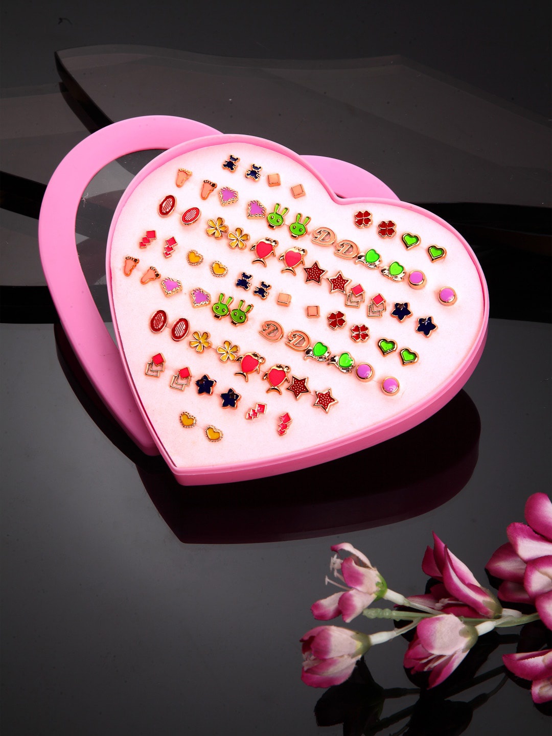 

Shining Diva Fashion Set Of 36 Contemporary Studs Earrings, Multi