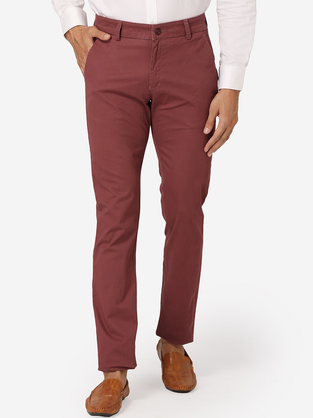

Wintage Men Maroon Regular Fit Solid Chinos