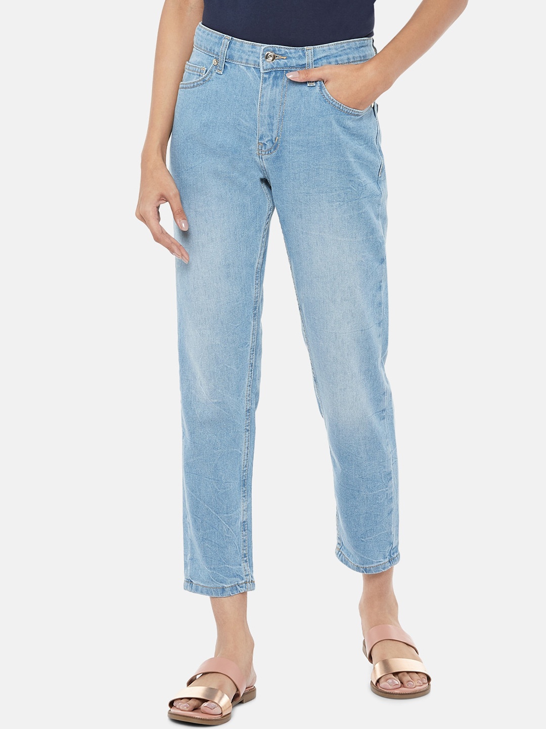

People Women Blue Regular Fit Jeans