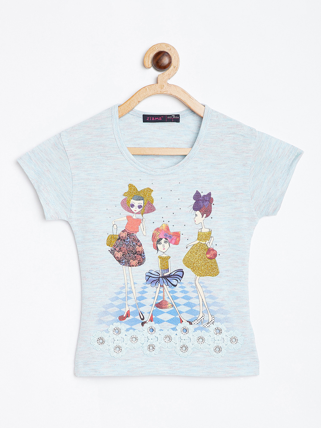 

Ziama Blue Printed Regular Top