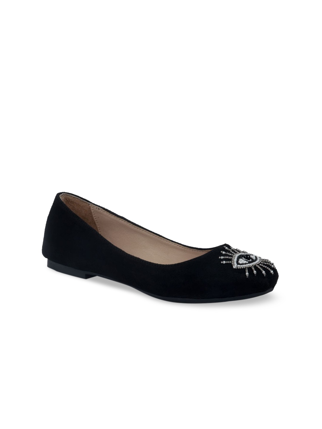 

London Rag Women Black Solid Suede Ballerinas