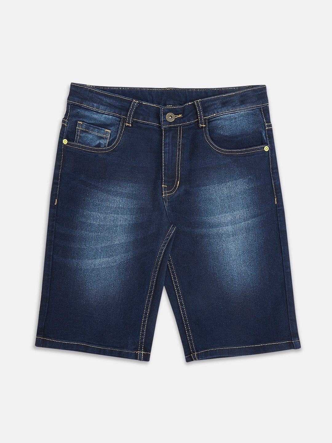 

Pantaloons Junior Boys Blue Washed Regular Fit Denim Shorts