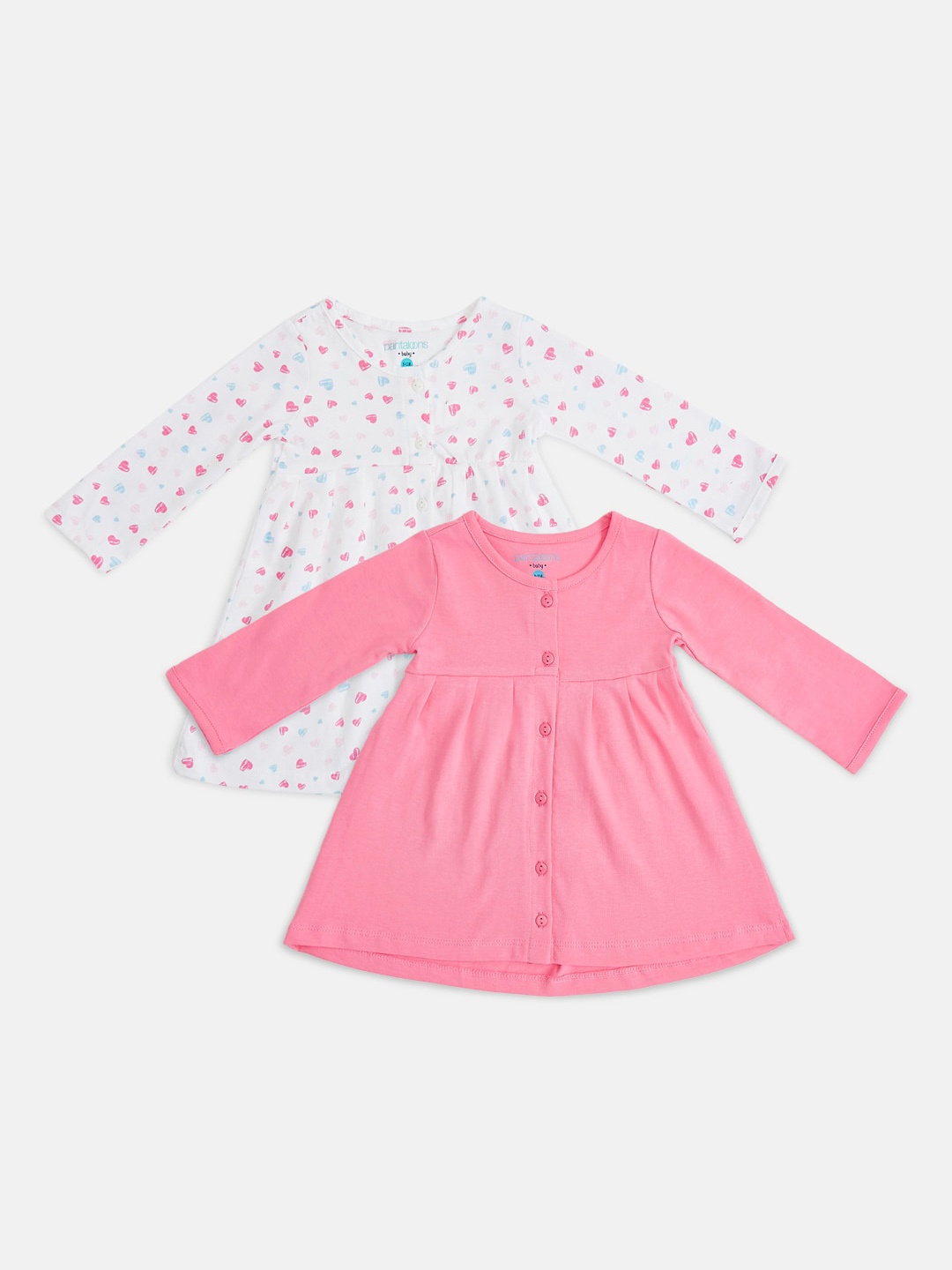 

Pantaloons Baby Girls Pack Of 2 Printed Cotton A-Line Dress, Pink