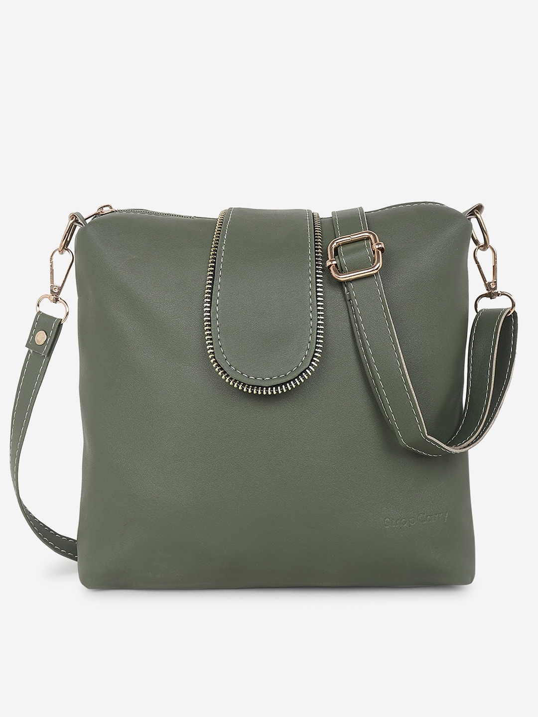 

Stropcarry Green Solid Sling Bag