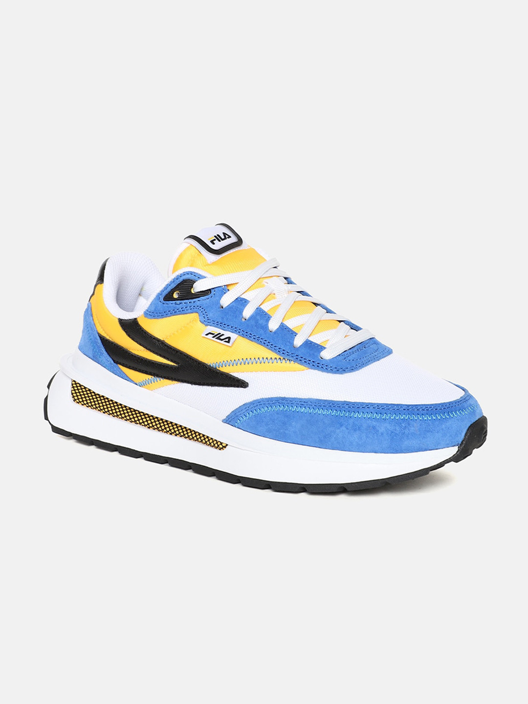 

FILA Men White Colourblocked Leather Sneakers