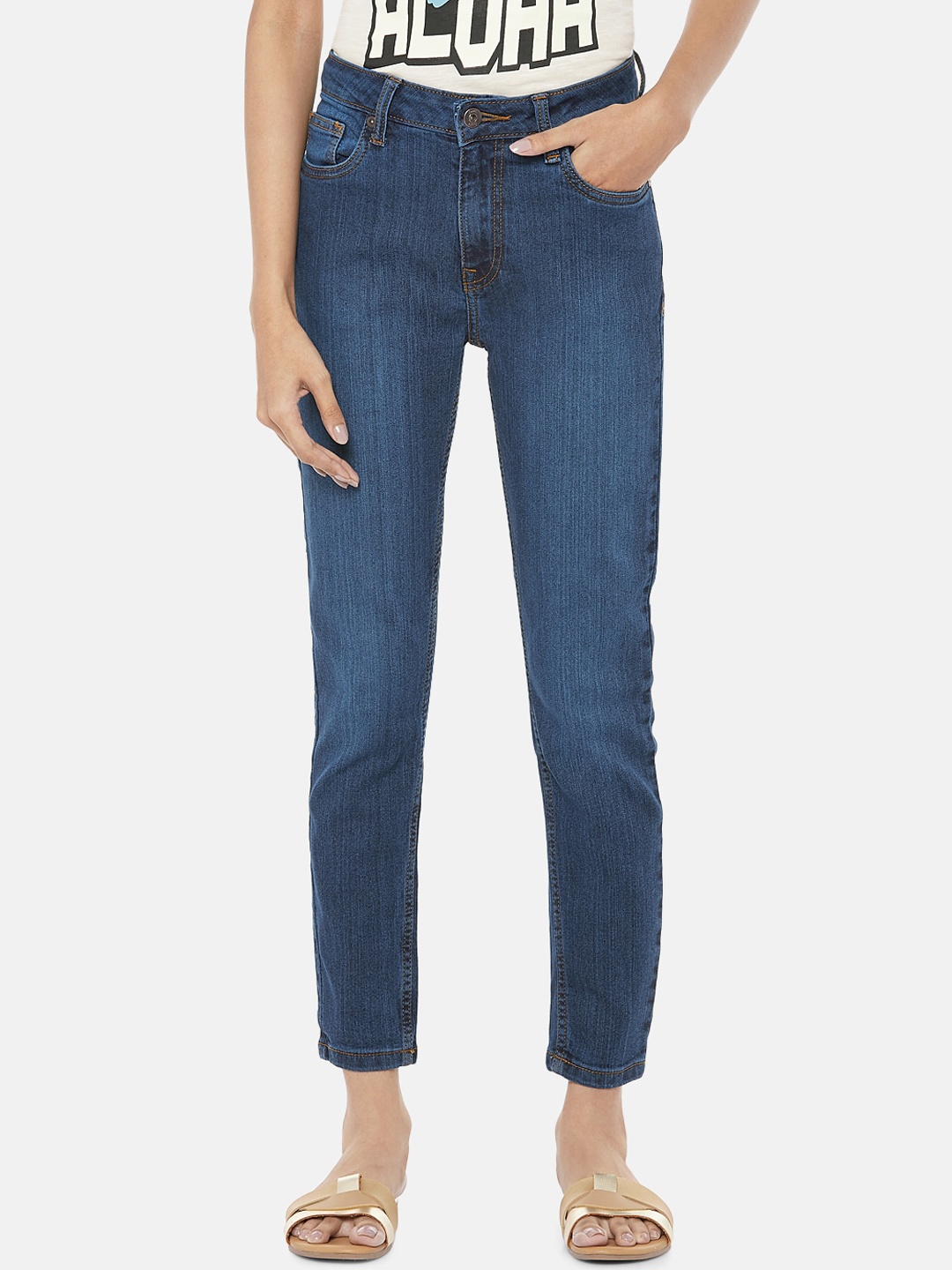 

People Women Blue Skinny Fit Jeans