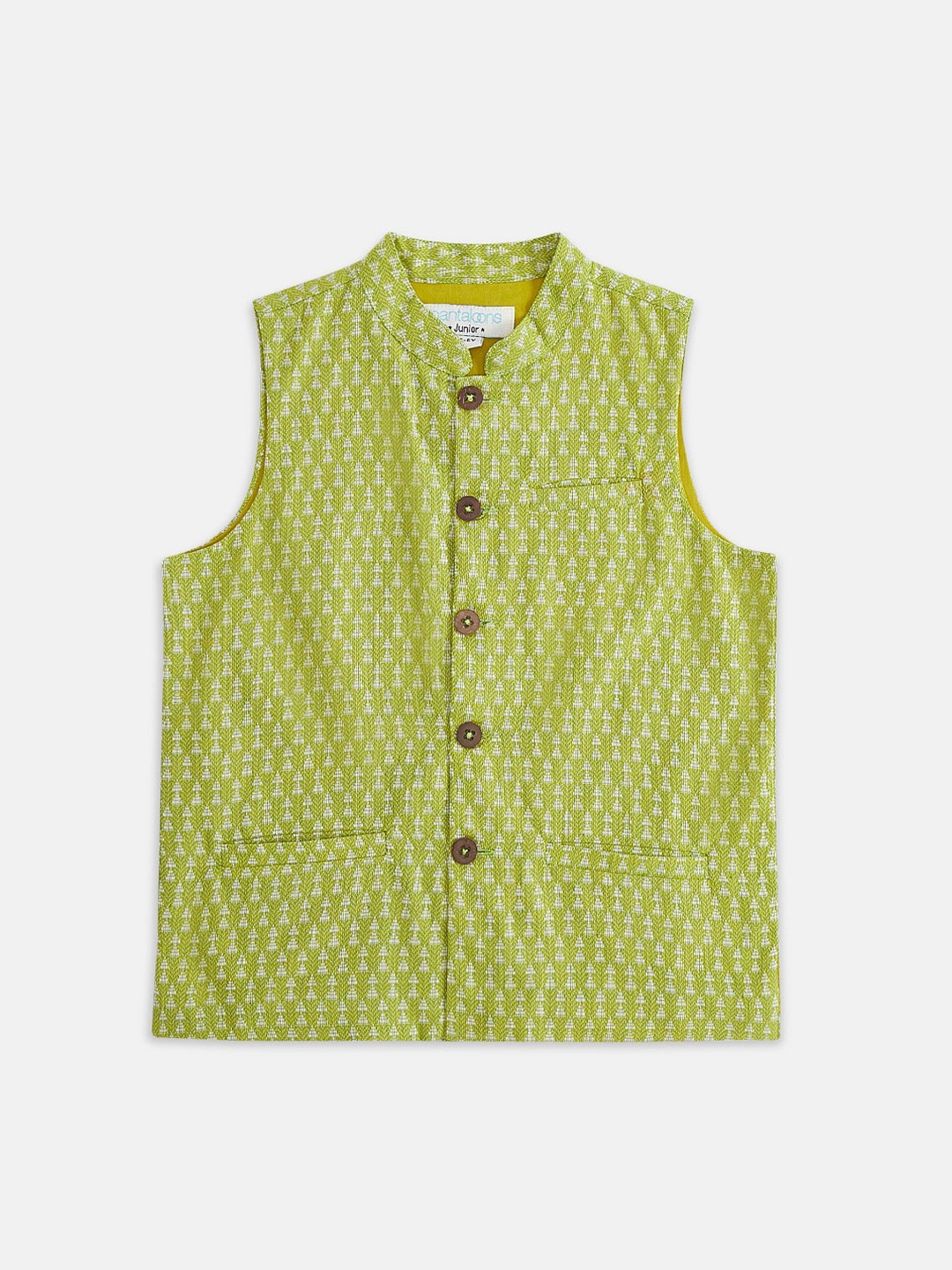 

indus route by Pantaloons Boys Lime Green Self Design Waistcoat