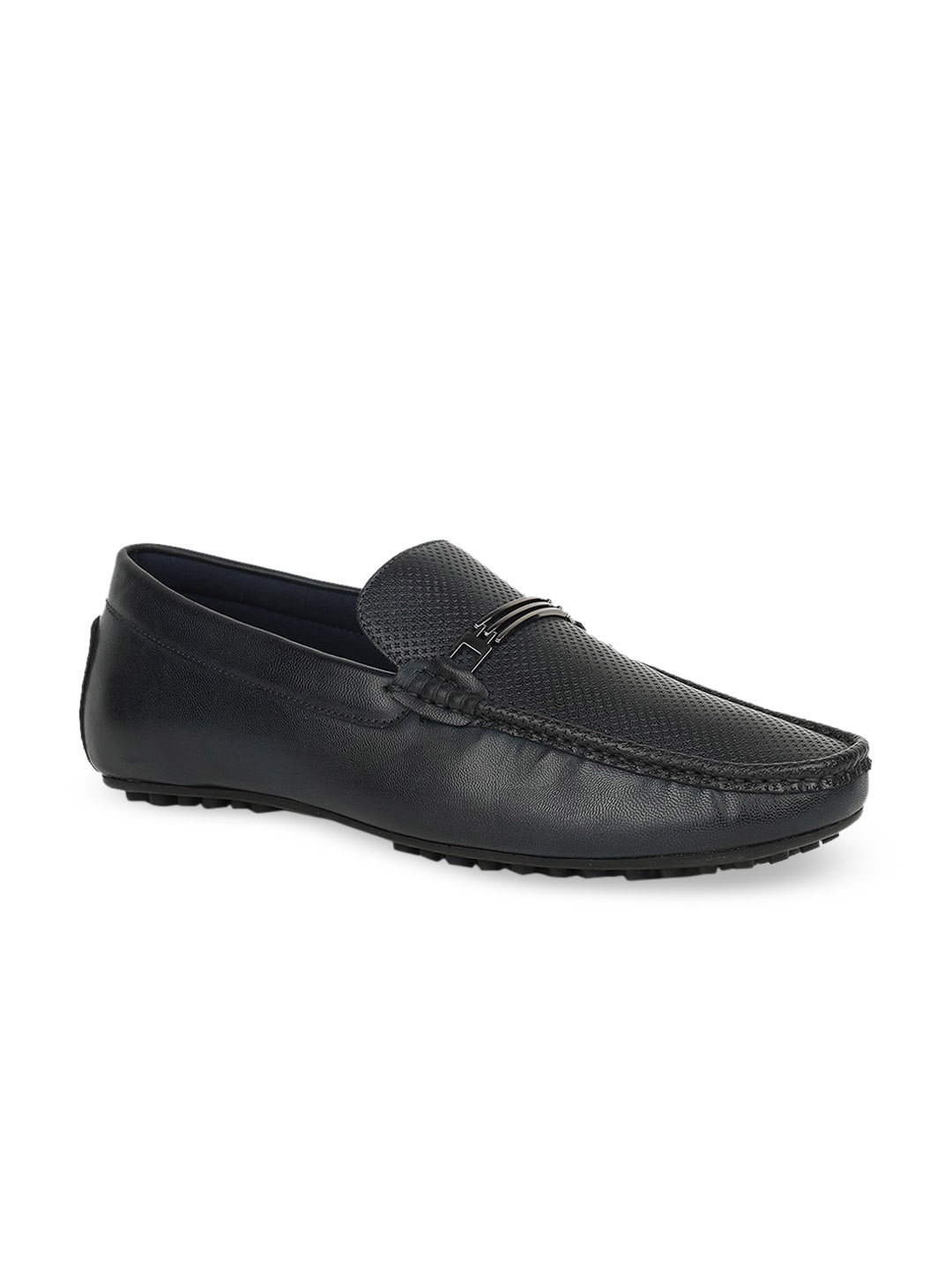 

Bata Men Navy Blue Textured Driving Shoes