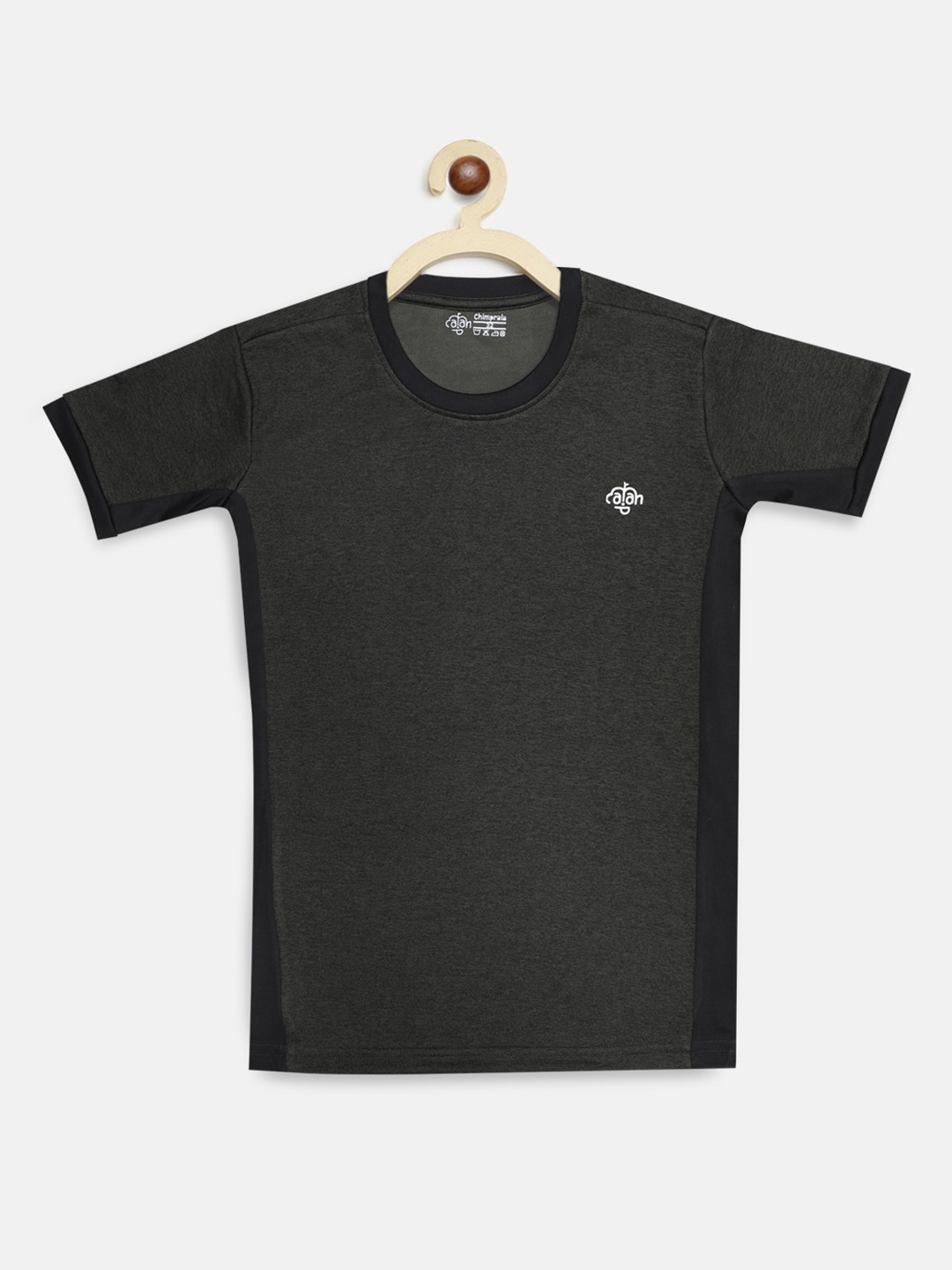 

CHIMPRALA Boys Olive Green Solid Round Neck T-shirt
