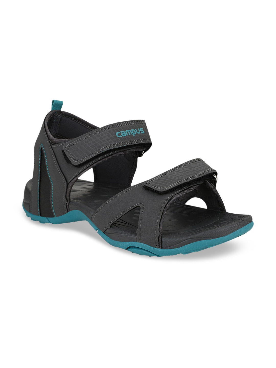 

Campus Men Charcoal Grey & Turquoise Blue Solid sports Sandal