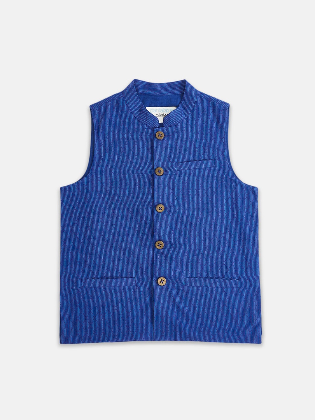 

indus route by Pantaloons Boys Blue Self Design Waistcoat