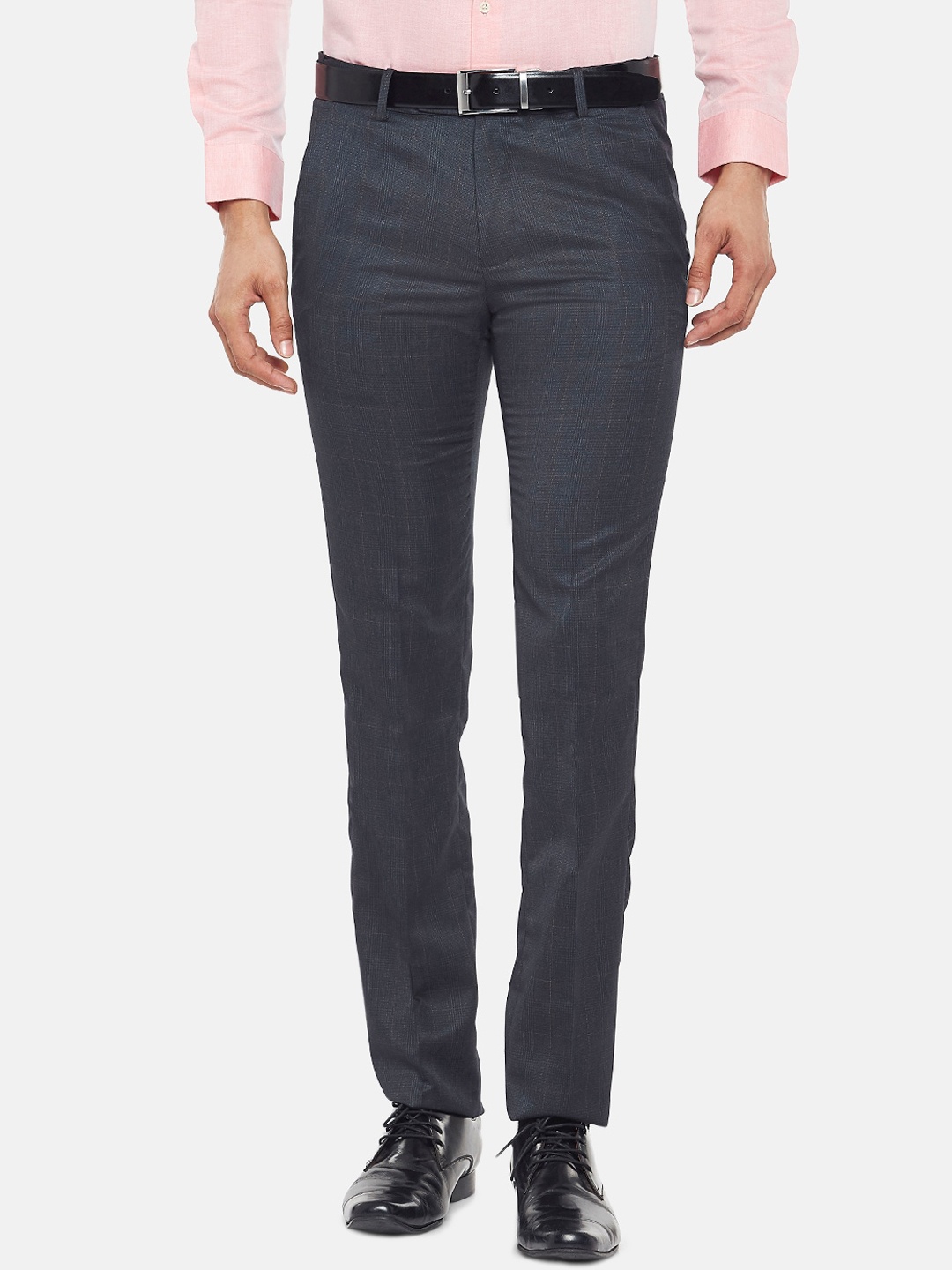 

RICHARD PARKER by Pantaloons Men Blue Slim Fit Solid Formal Trousers
