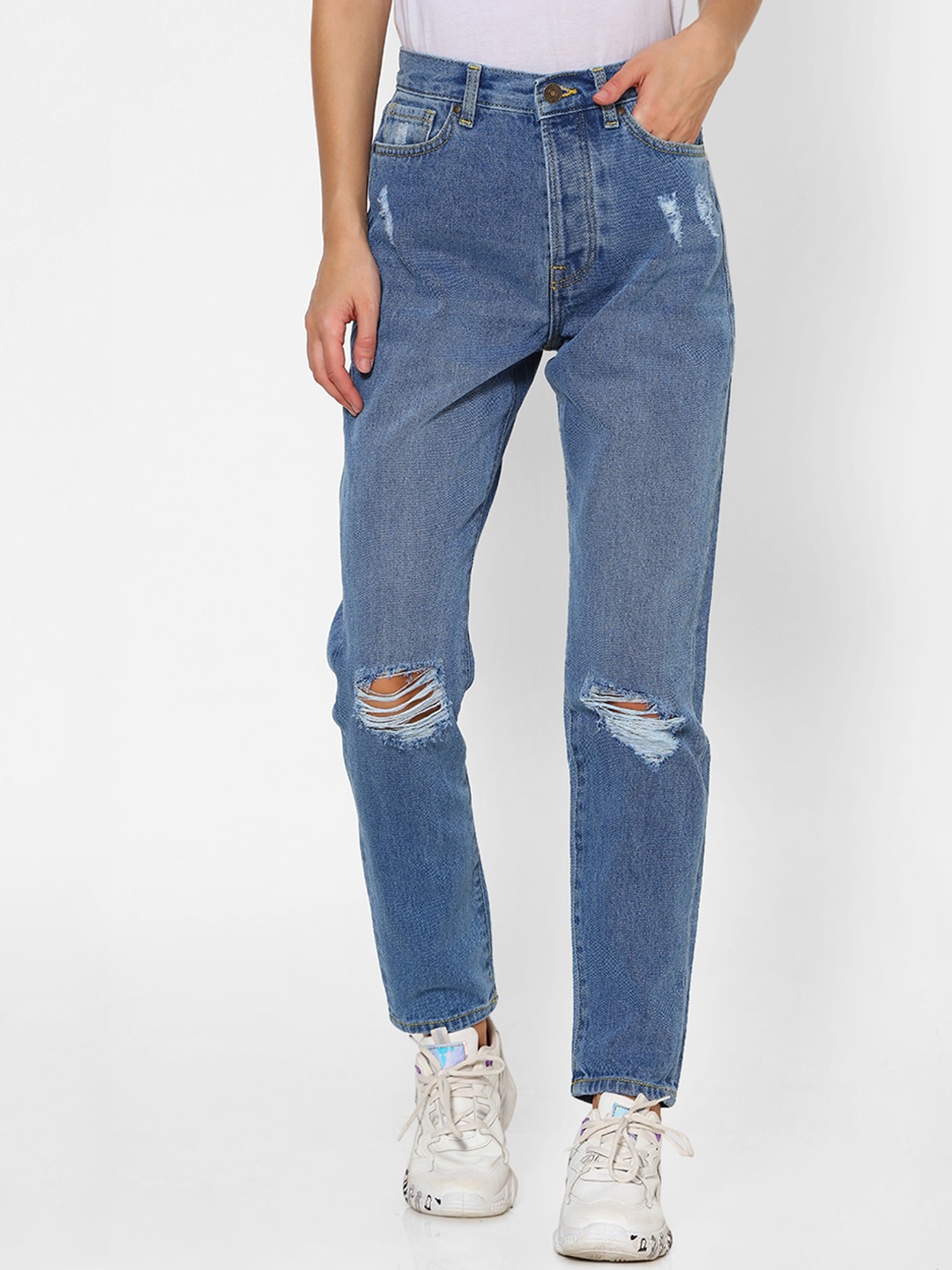 

FOREVER 21 Women Blue Regular Fit Jeans