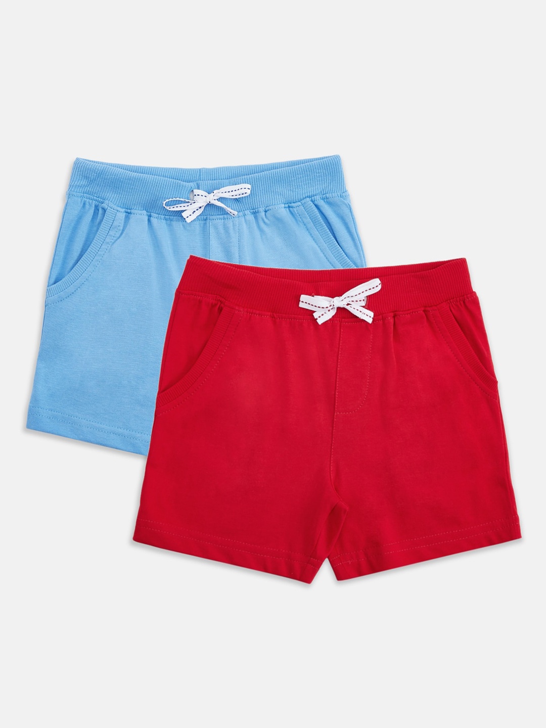 

Pantaloons Baby Boys Pack of 2 Solid Regular Fit Regular Shorts, Red