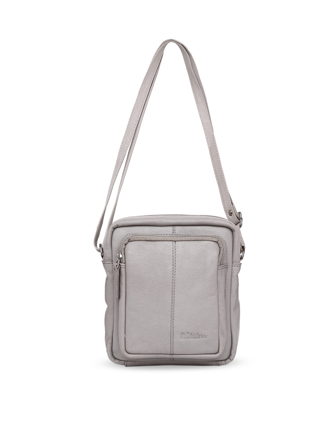 

WildHorn Grey Textured Genuine Leather Sling Bag