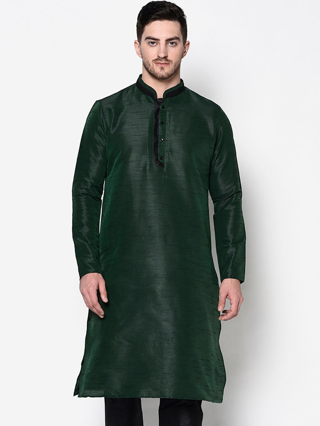 

DEYANN Men Green Solid Kurta
