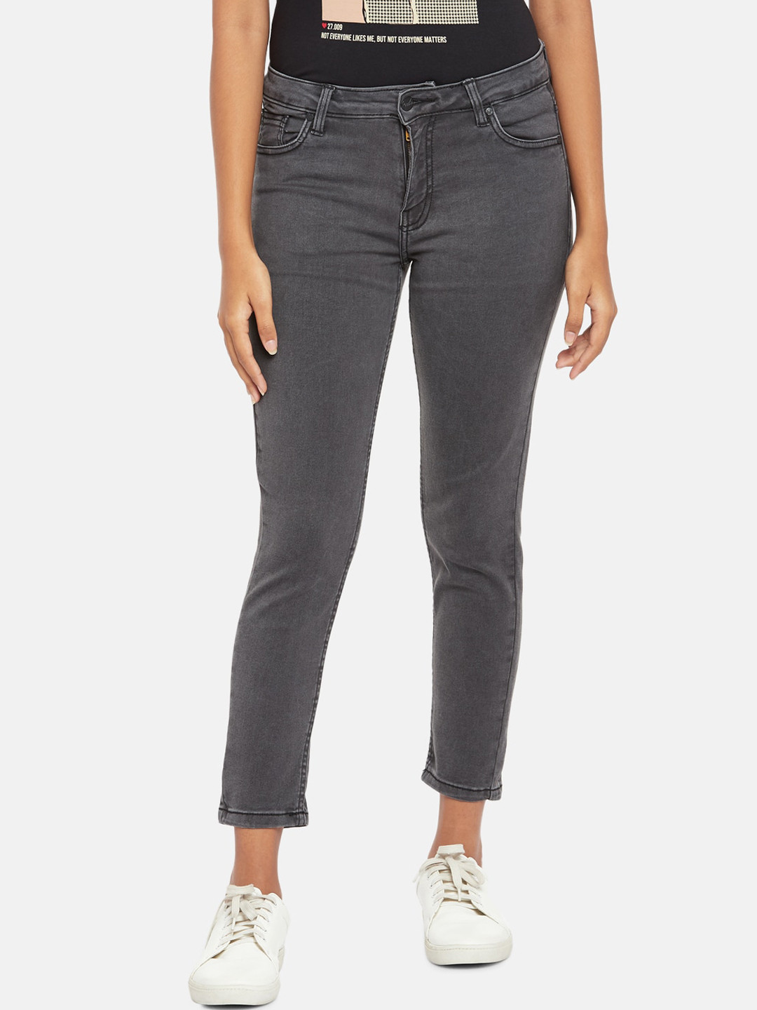 

People Women Grey Slim Fit Jeans