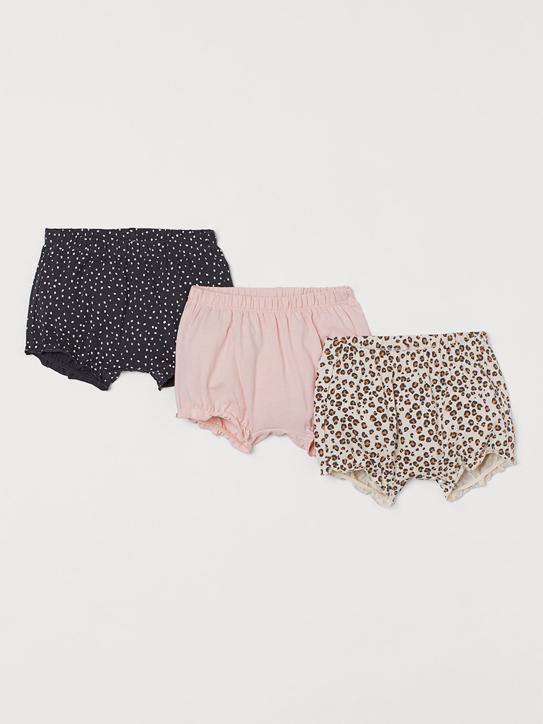 

H&M Infants Multicoloured Organic Cotton 3-Pack Jersey Shorts, Multi
