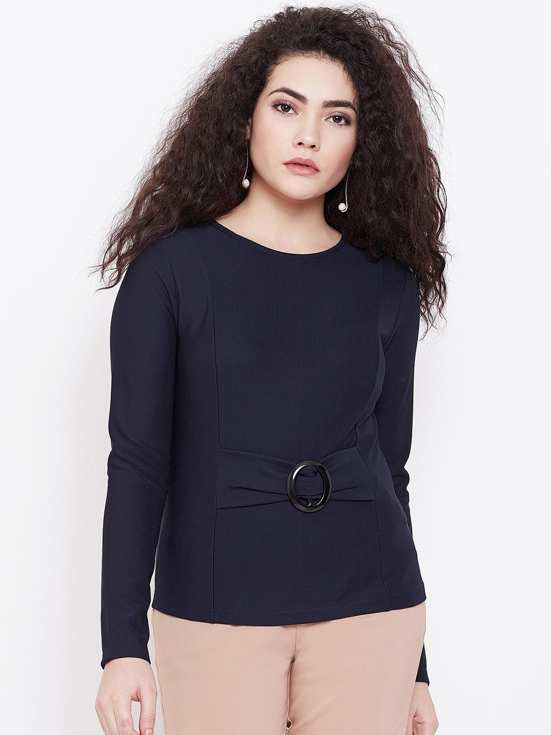 

Madame Navy Blue Regular Top
