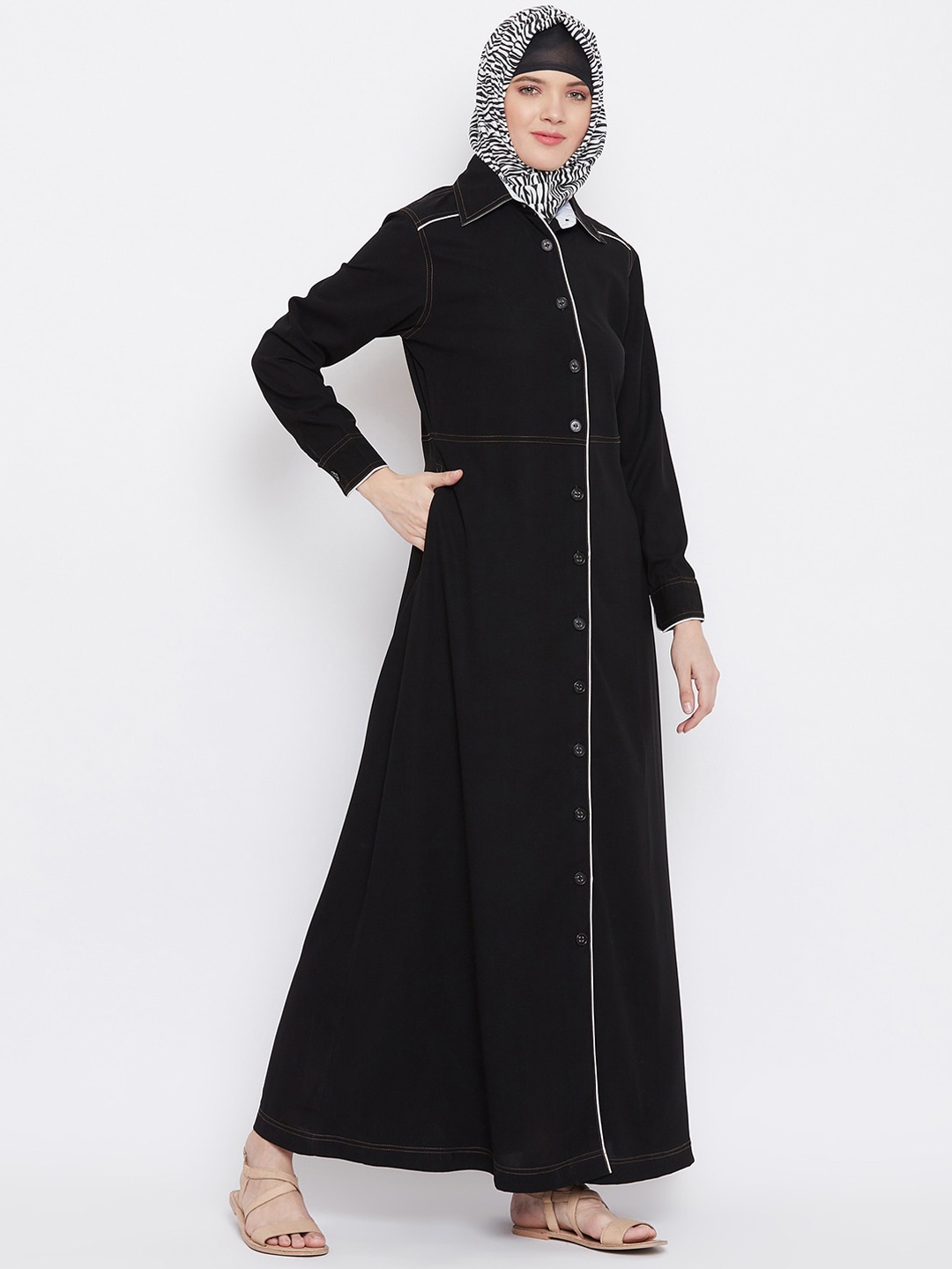 

MOMIN LIBAS Women Black Solid Abaya Burqa