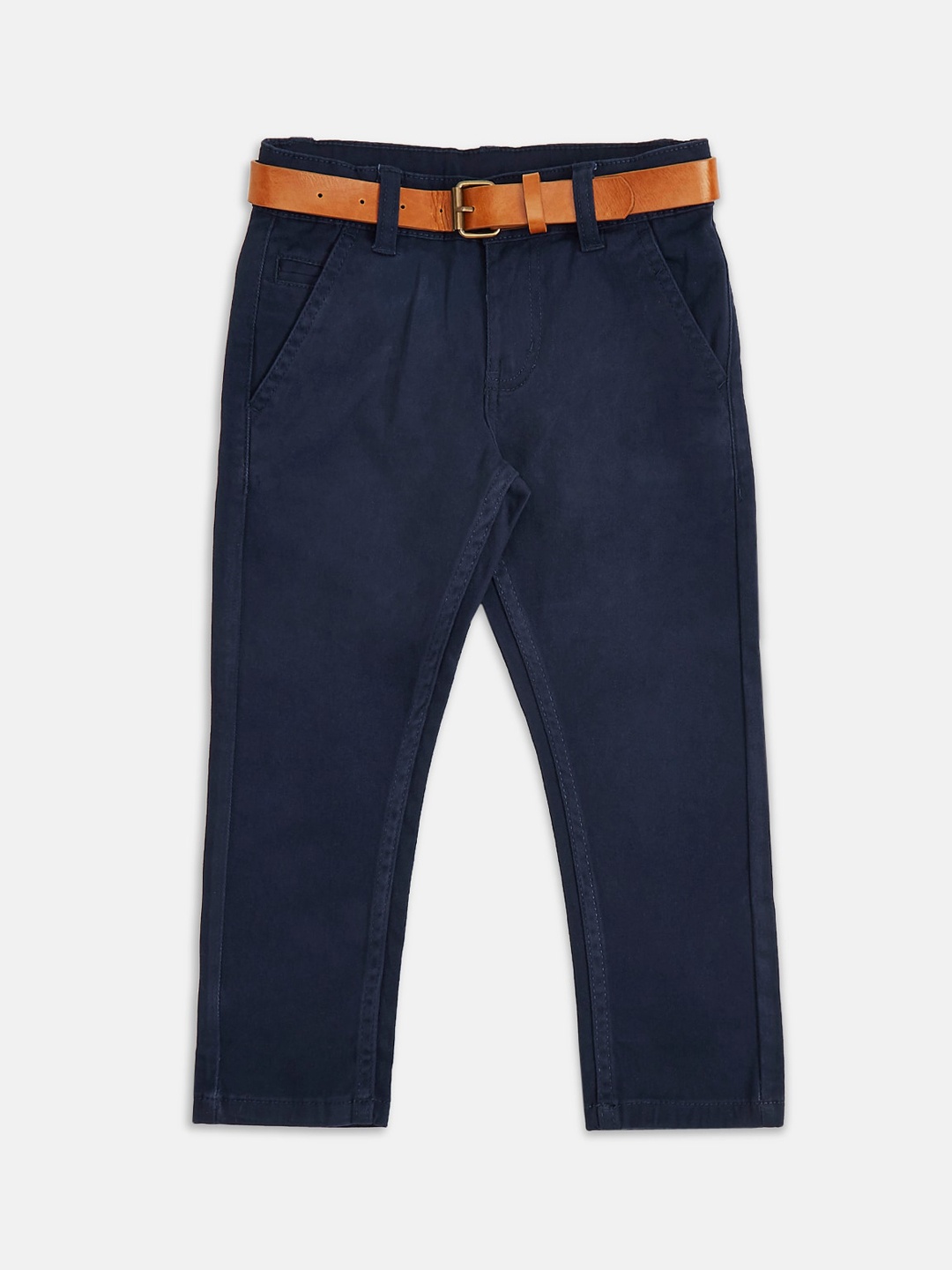 

Pantaloons Junior Boys Navy Blue Regular Fit Solid Chinos