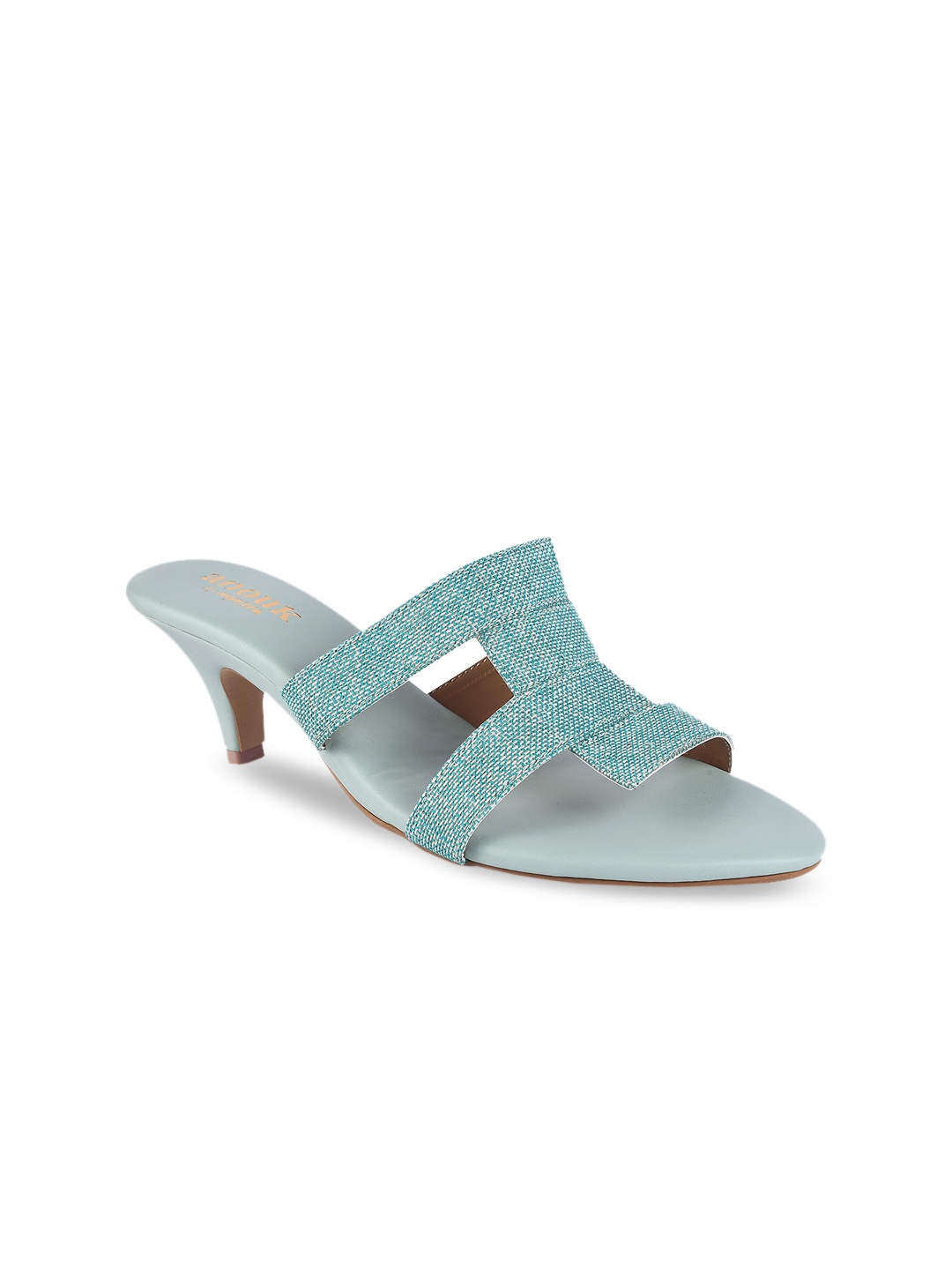 

Anouk Women Aqua Woven Design Sandals, Green