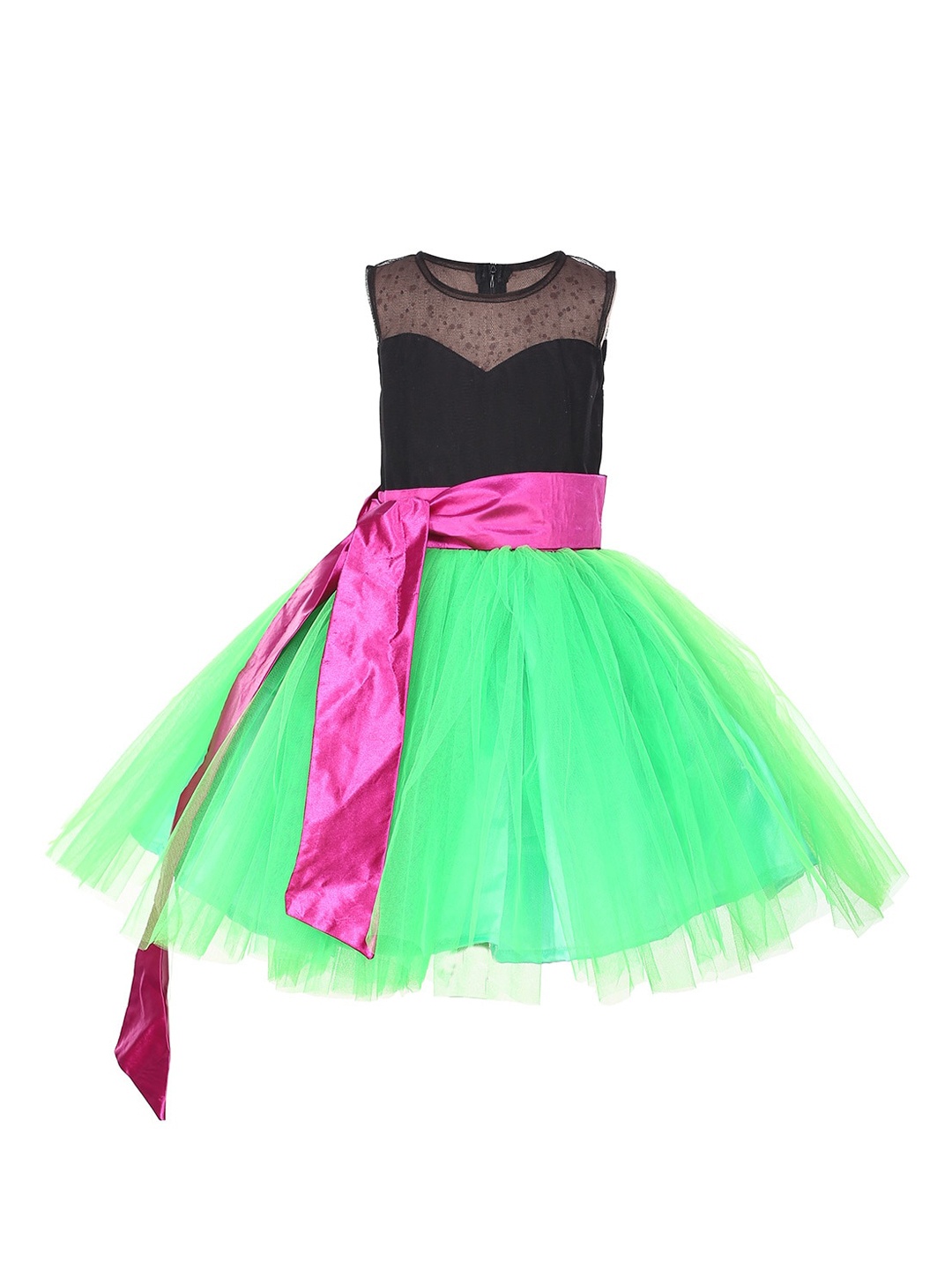 

Samsara Couture Girls Multicoloured Colourblocked Fit and Flare Dress, Multi