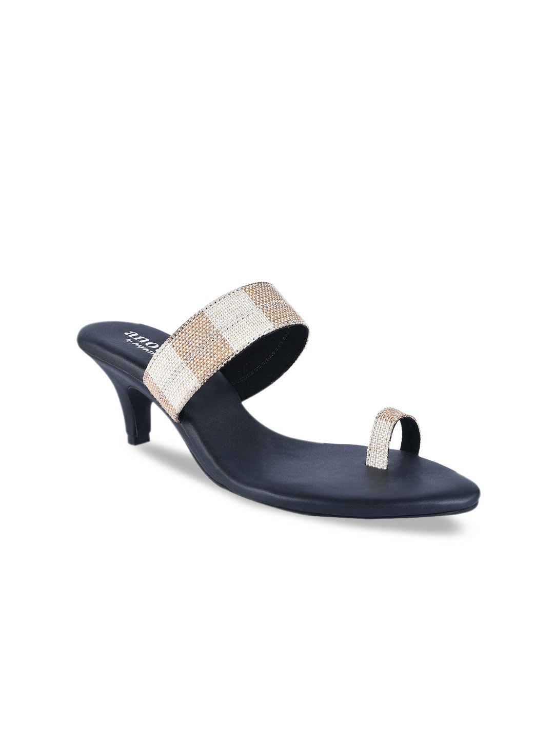 

Anouk Women Beige & Black Woven Design Sandals