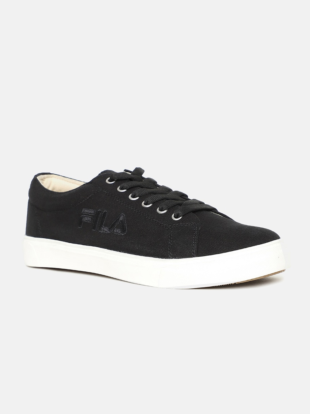 

FILA Unisex Black Solid Sneakers