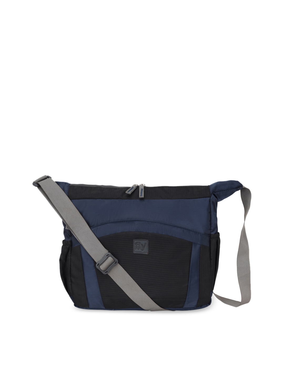 

Fly Fashion Unisex Black & Navy Blue Colourblocked Messenger Bag