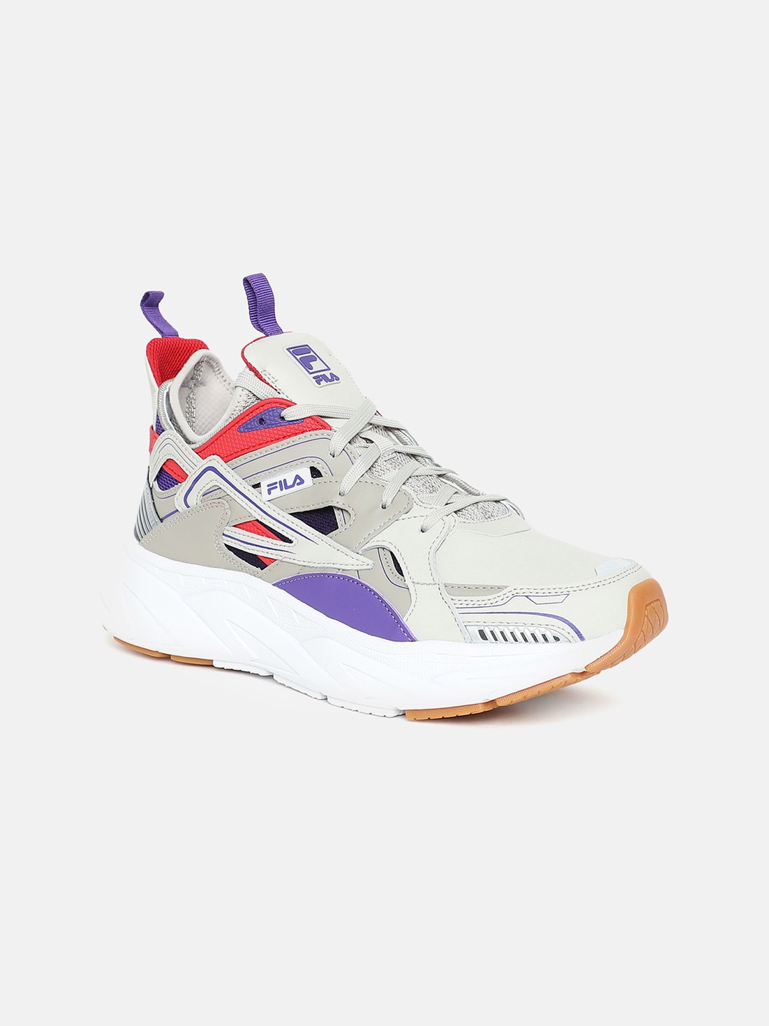 

FILA Men Grey Colourblocked Leather Sneakers
