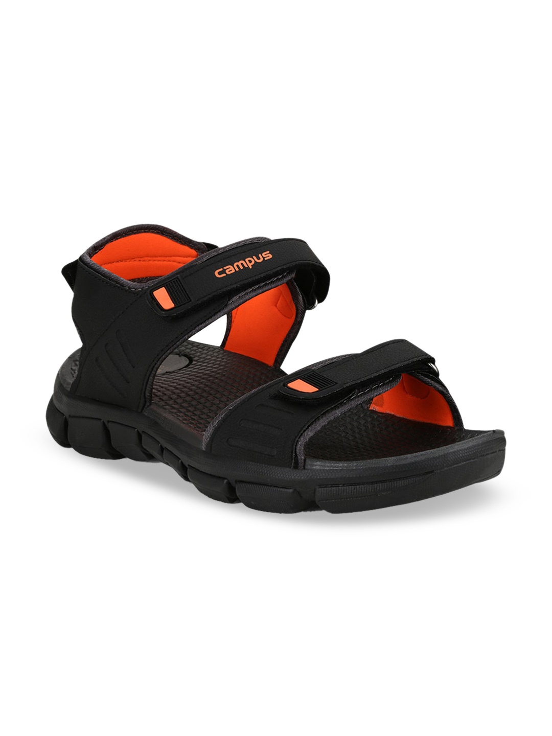 

Campus Men Black Solid Sports Sandal