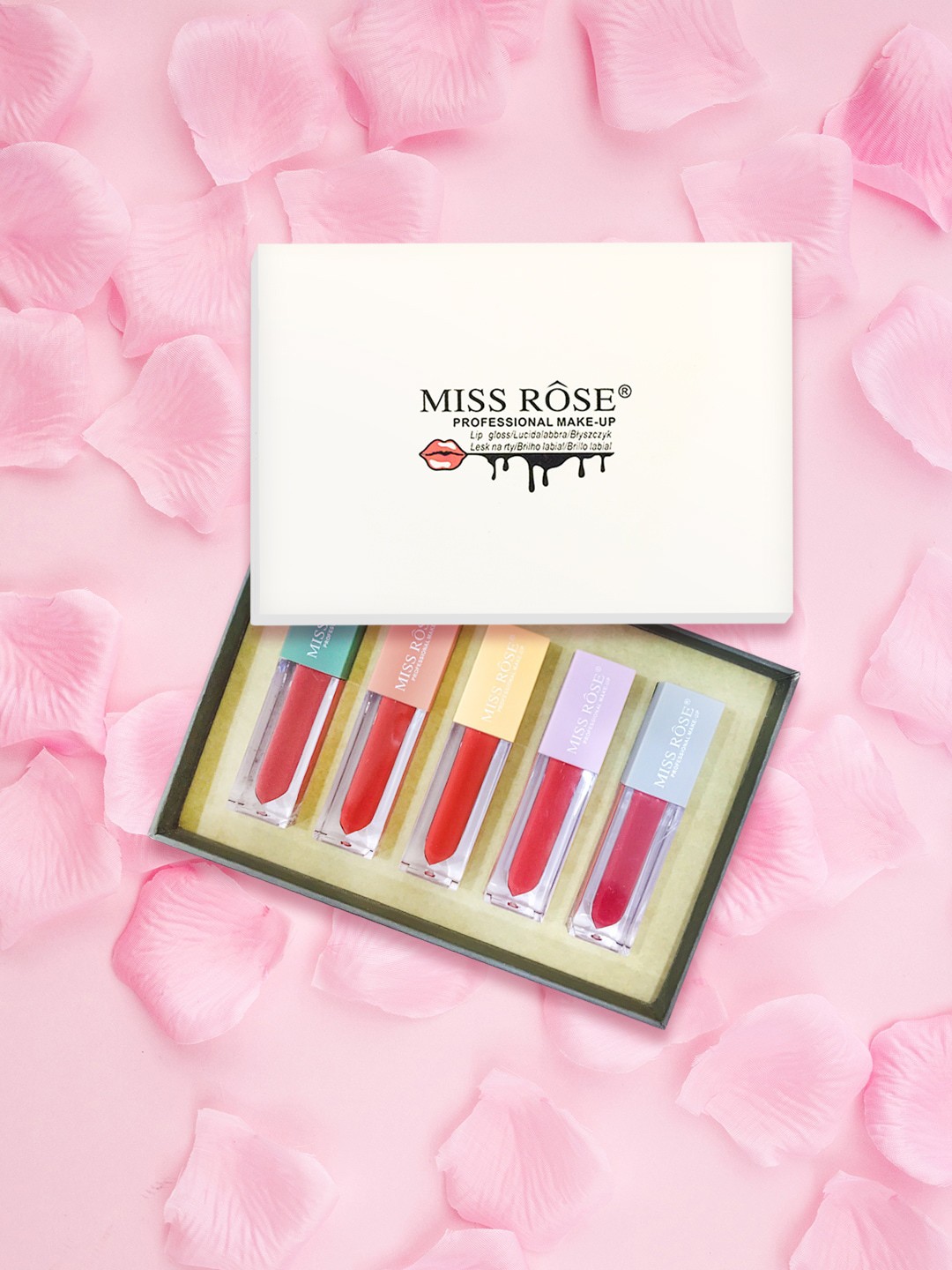 

MISS ROSE Set Of 6 Matte Liquid Lipgloss 7701-009Z4, Multi