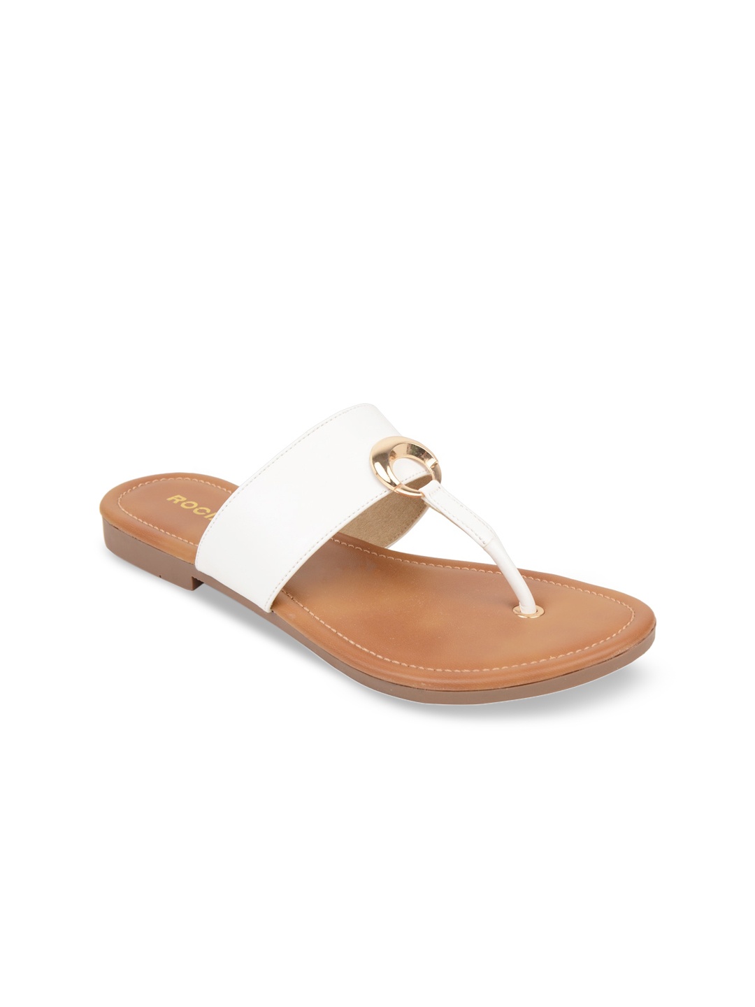 

Rocia Women White Solid Open Toe Flats