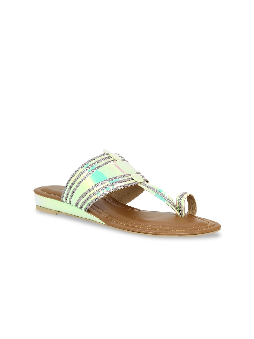 

Inc 5 Women Green Woven Design Heels