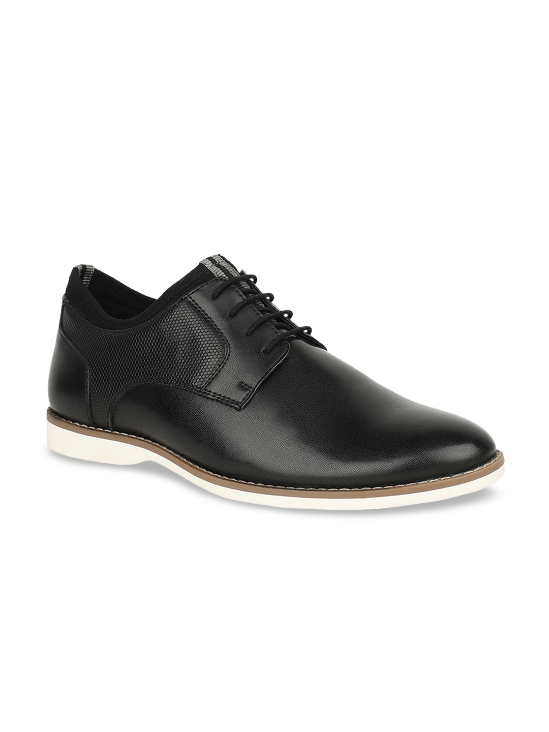 

Bata Men Black PU Derbys Casual Shoes