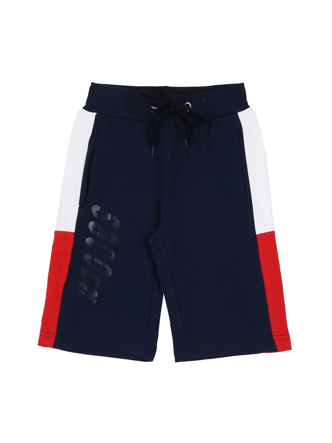 

RAINE AND JAINE Boys Navy Blue Colourblocked Regular Fit Regular Shorts