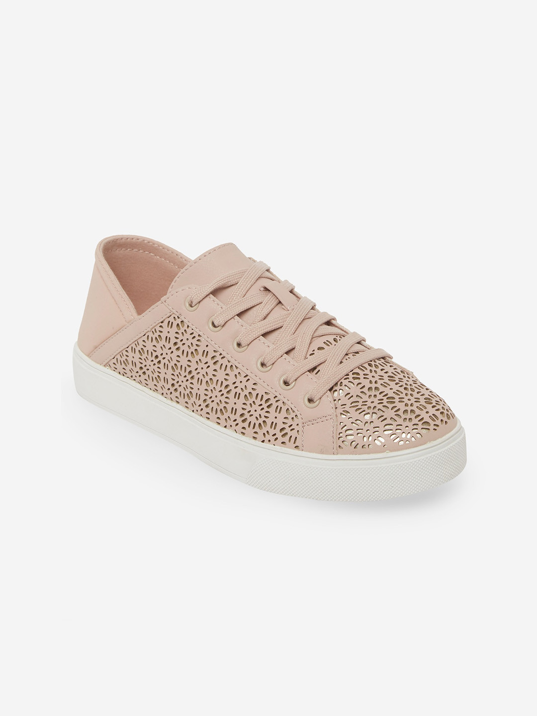 

ALDO Women Beige Textured Sneakers