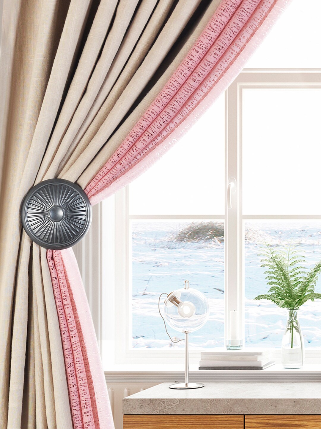 

Deco Window Set Of 2 Charcoal Grey Curtain Holdbacks