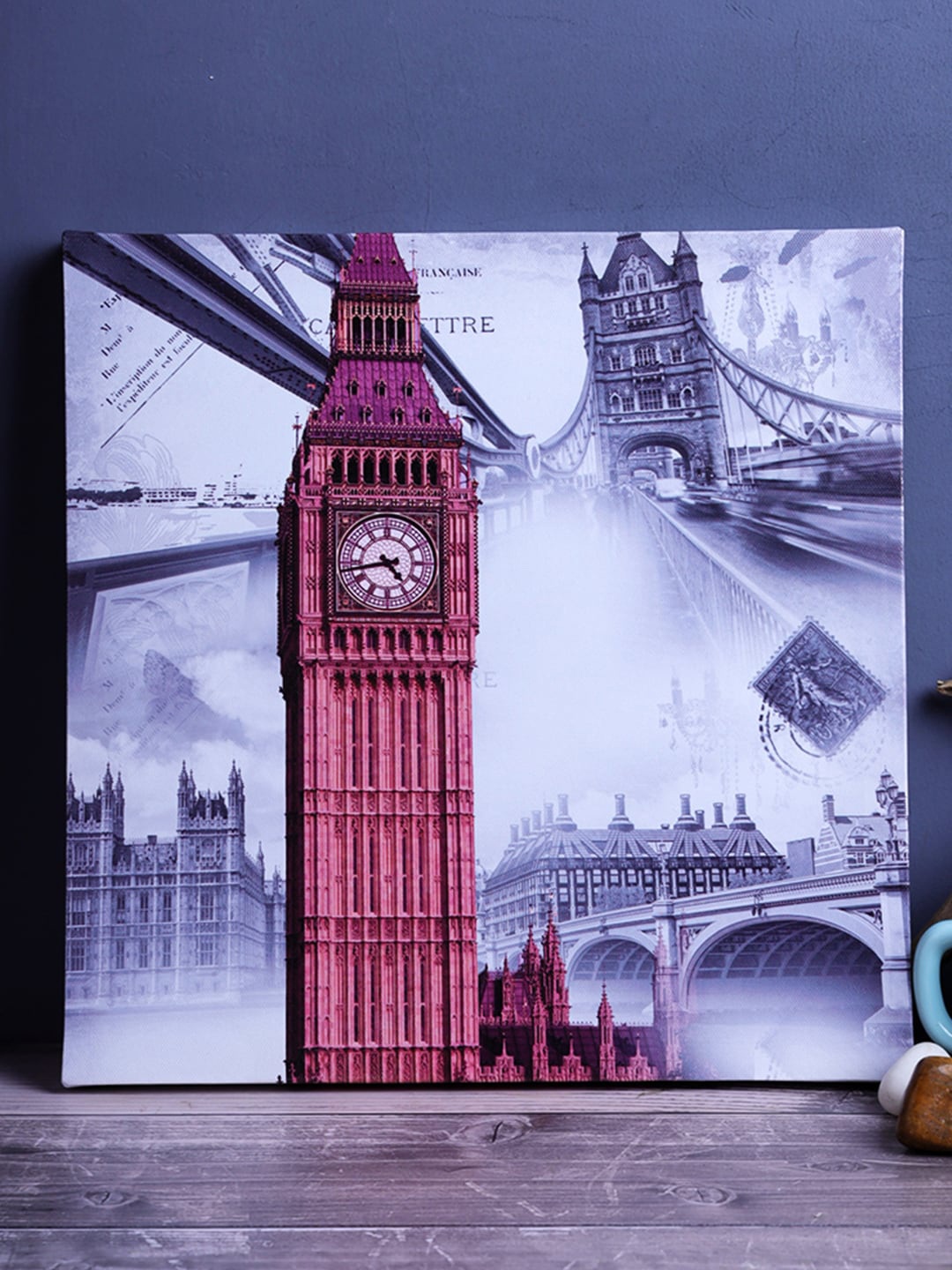 

A Vintage Affair- Home Decor White & Pink London Lovers Wall Art