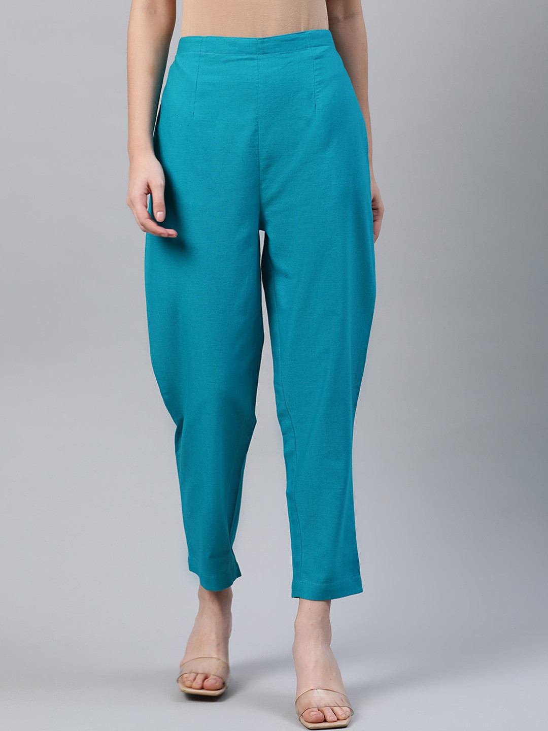 

Libas Women Blue Regular Fit Solid Trousers