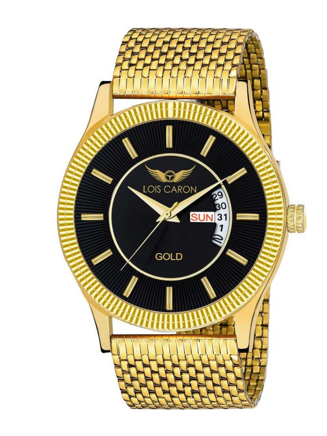 

LOIS CARON Men Black & Gold-Toned Analogue Watch MLC-8441