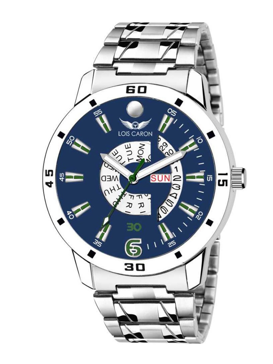 

LOIS CARON Men Blue & Silver-Toned Analogue Watch MLC-8195