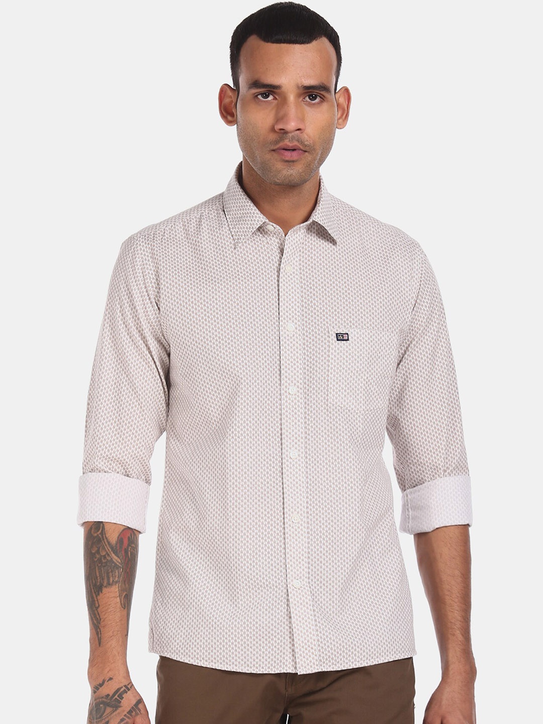 

Arrow Sport Men Brown & White Regular Fit Printed Casual Shirt