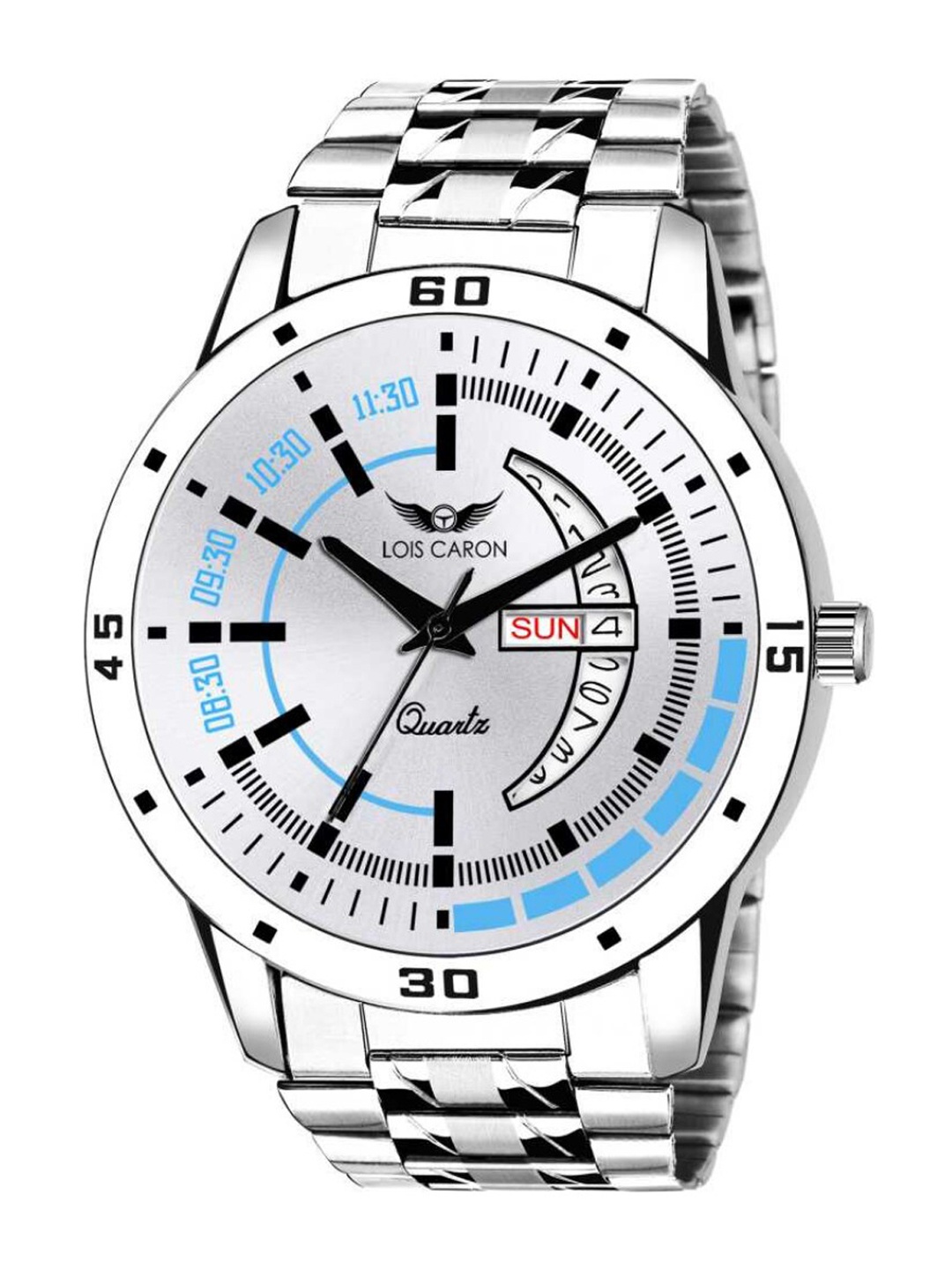

LOIS CARON Men Silver-Toned Analogue Watch MLC-8175