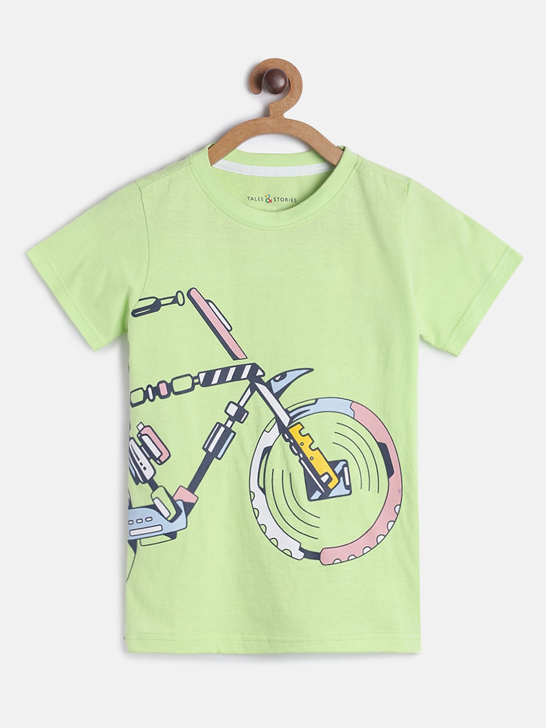 

TALES & STORIES Boys Green Printed Round Neck T-shirt