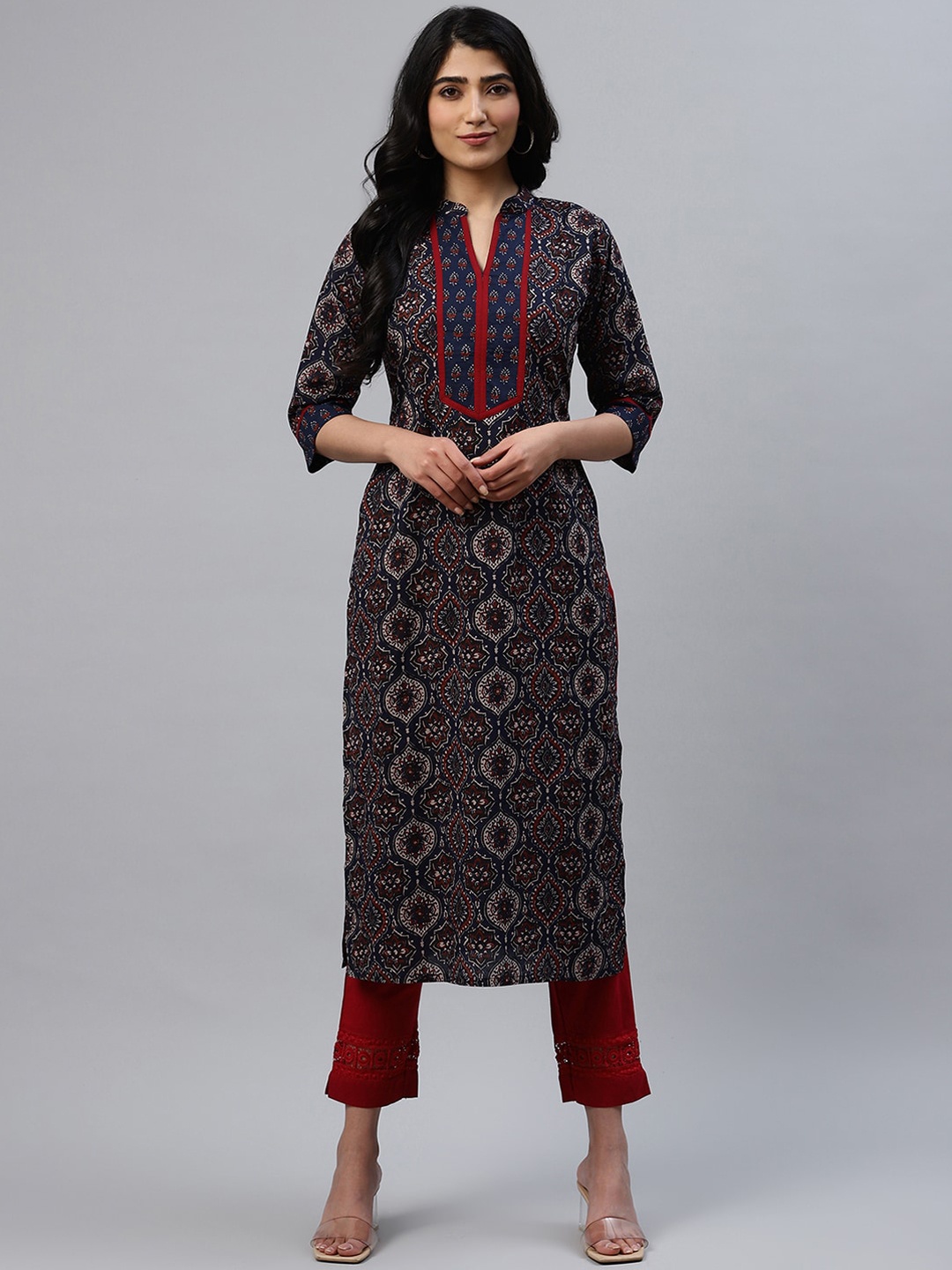 

Libas Women Blue Ethnic Printed Kurta