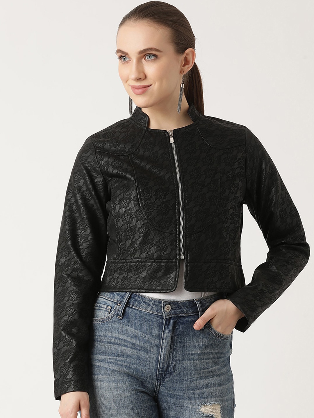 

ZOELLA Women Black Printed Lightweight Tailored Jacket
